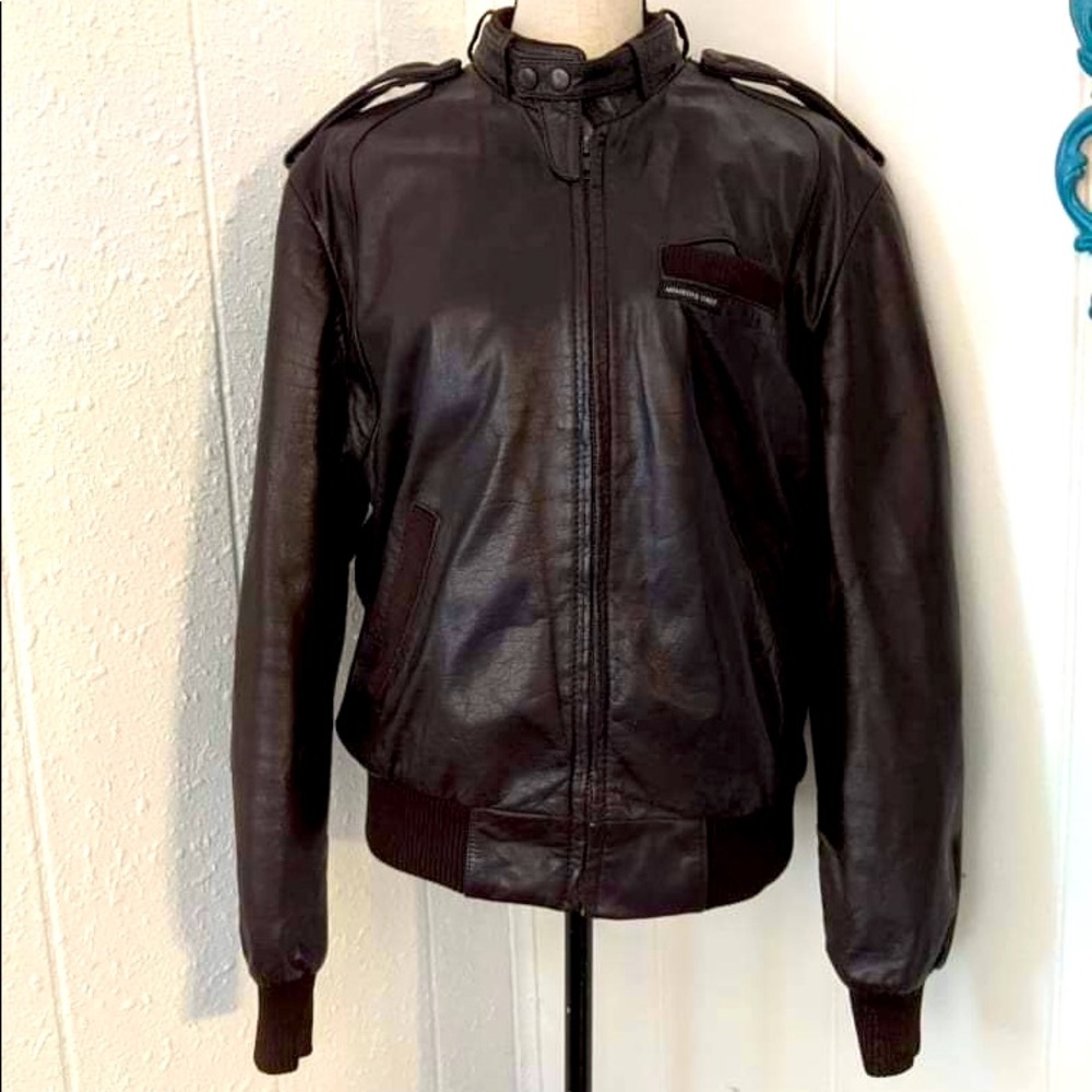 Vintage MEMBERS ONLY Leather Jacket 80's Europe Craft Biker Racer Hipster Coat
